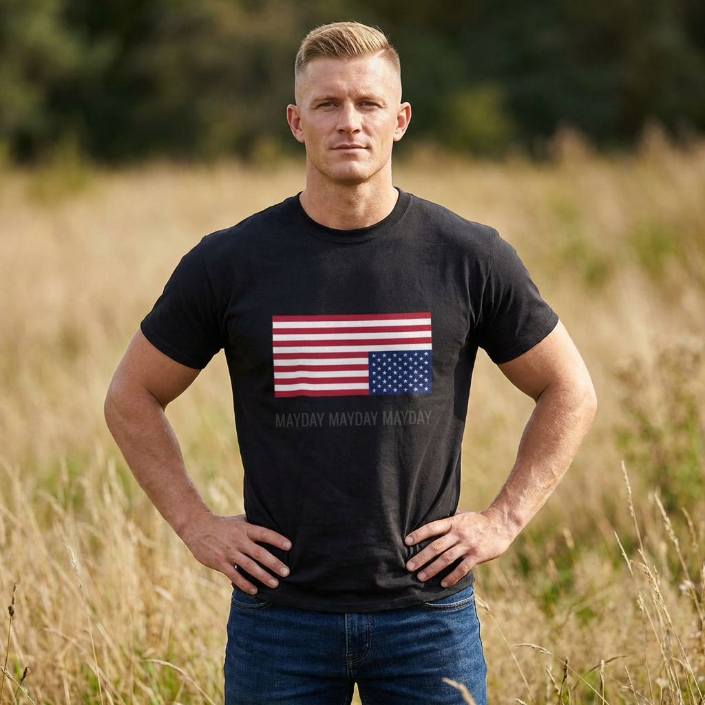 Distressed USA Mayday Flag T-Shirt